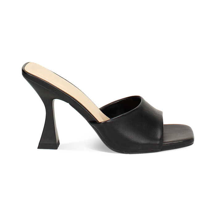 Mules open toe femme noires