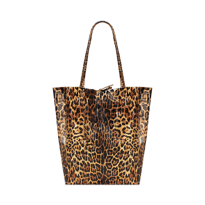 Borsa a spalla donna leopardata quadrata